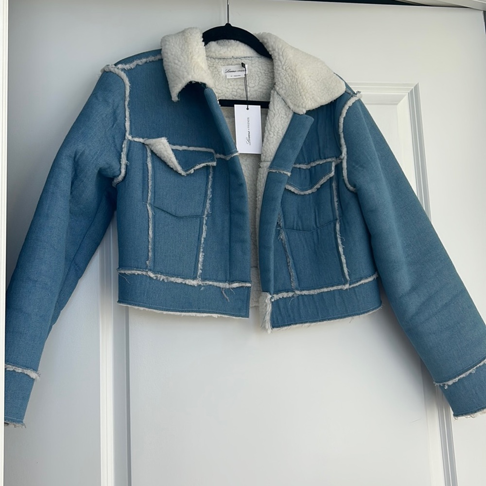 Lovers + friends cropped denim jacket